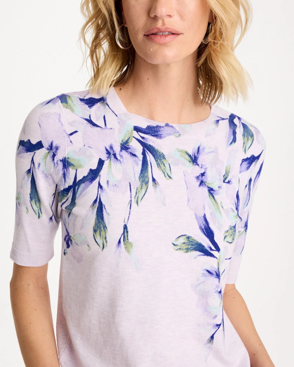 Ella Short-Sleeve Orchid Sweater Orchid Mist - Chico's