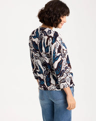 Printed Summer Romance Cardigan Deep Brown - Chico's