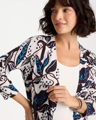 Printed Summer Romance Cardigan Deep Brown - Chico's