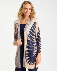 Long Leaf Print Summer Romance Cardigan Ecru - Chico's
