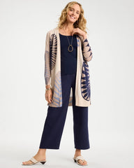 Long Leaf Print Summer Romance Cardigan Ecru - Chico's