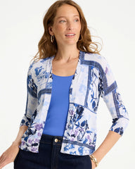 Summer Romance Botanical Cardigan Alabaster - Chico's