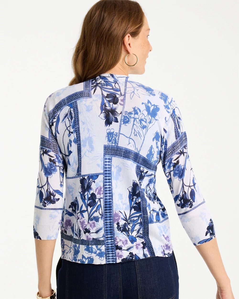 Summer Romance Botanical Cardigan Alabaster - Chico's