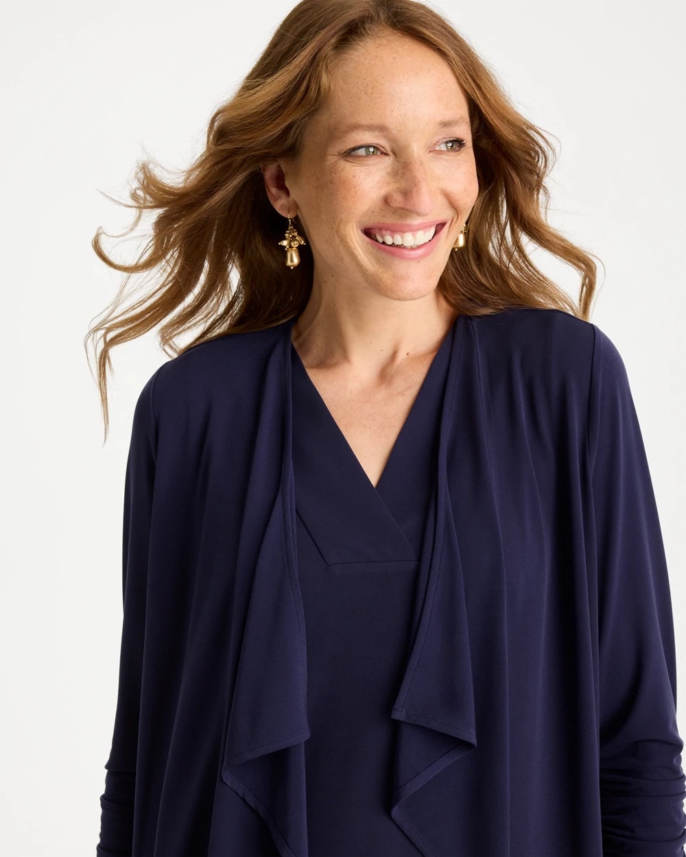 Travelers™ Knit Fly Away Cardigan Passport Blue - Chico's