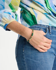 Green Enamel Hinge Bangle Green - Chico's