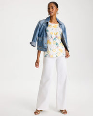 Cotton Slub Printed Tee Limon - Chico's