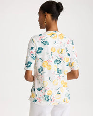 Cotton Slub Printed Tee Limon - Chico's