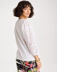 Cotton Eyelet Sleeve Tee Alabaster - Chico's