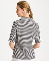 Gingham Textured Camp Tee Black - Chico's