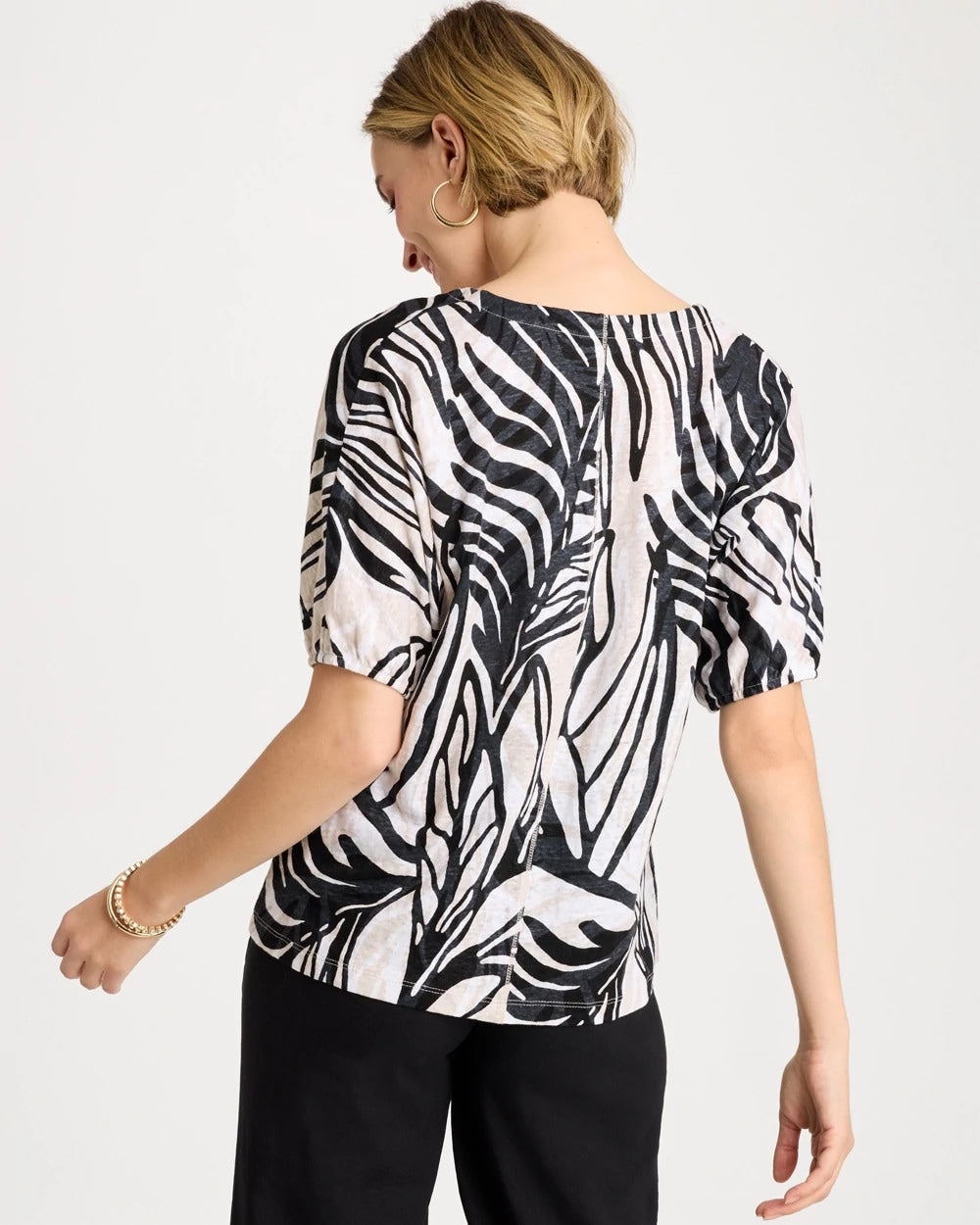 Linen Ruched Palm Tee Smokey Taupe - Chico's