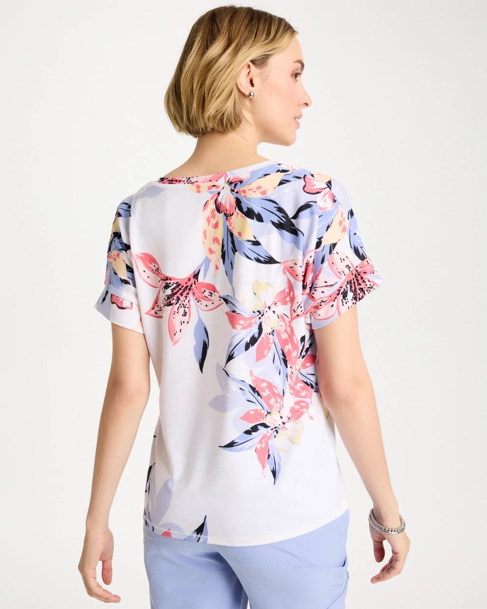 Zenergy® Lily Drop Shoulder Tee Calypso Coral - Chico's