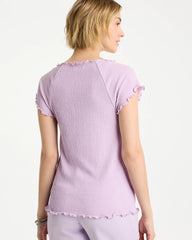 Textured Knit Lettuce Raglan Tee Orchid Mist - Chico's