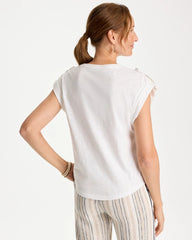 Cotton Slub Epaulette Tee Alabaster - Chico's