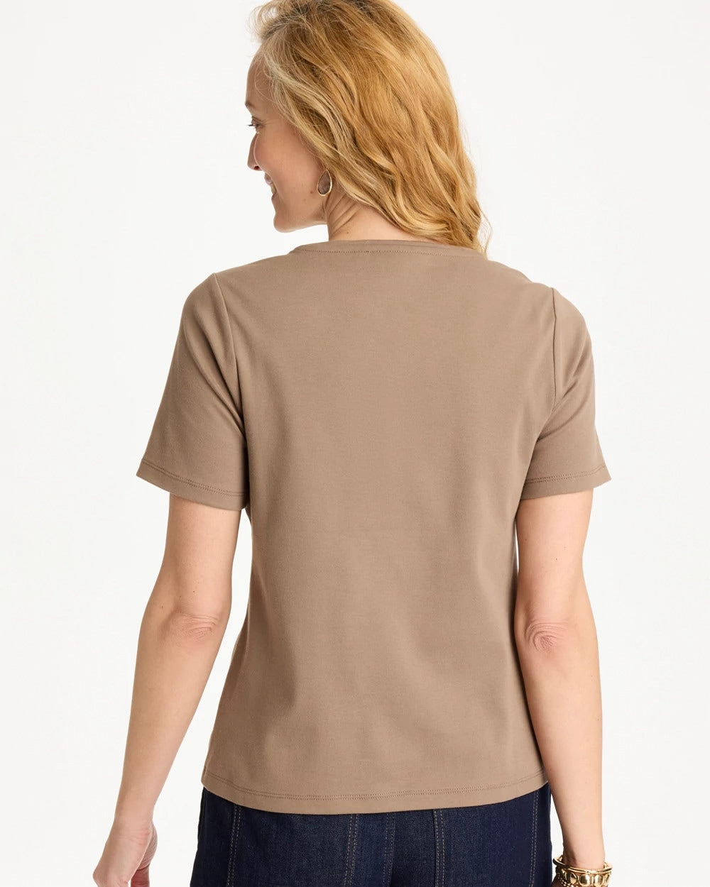 Cotton Sequin Tee Topaz Smoke - Chico's