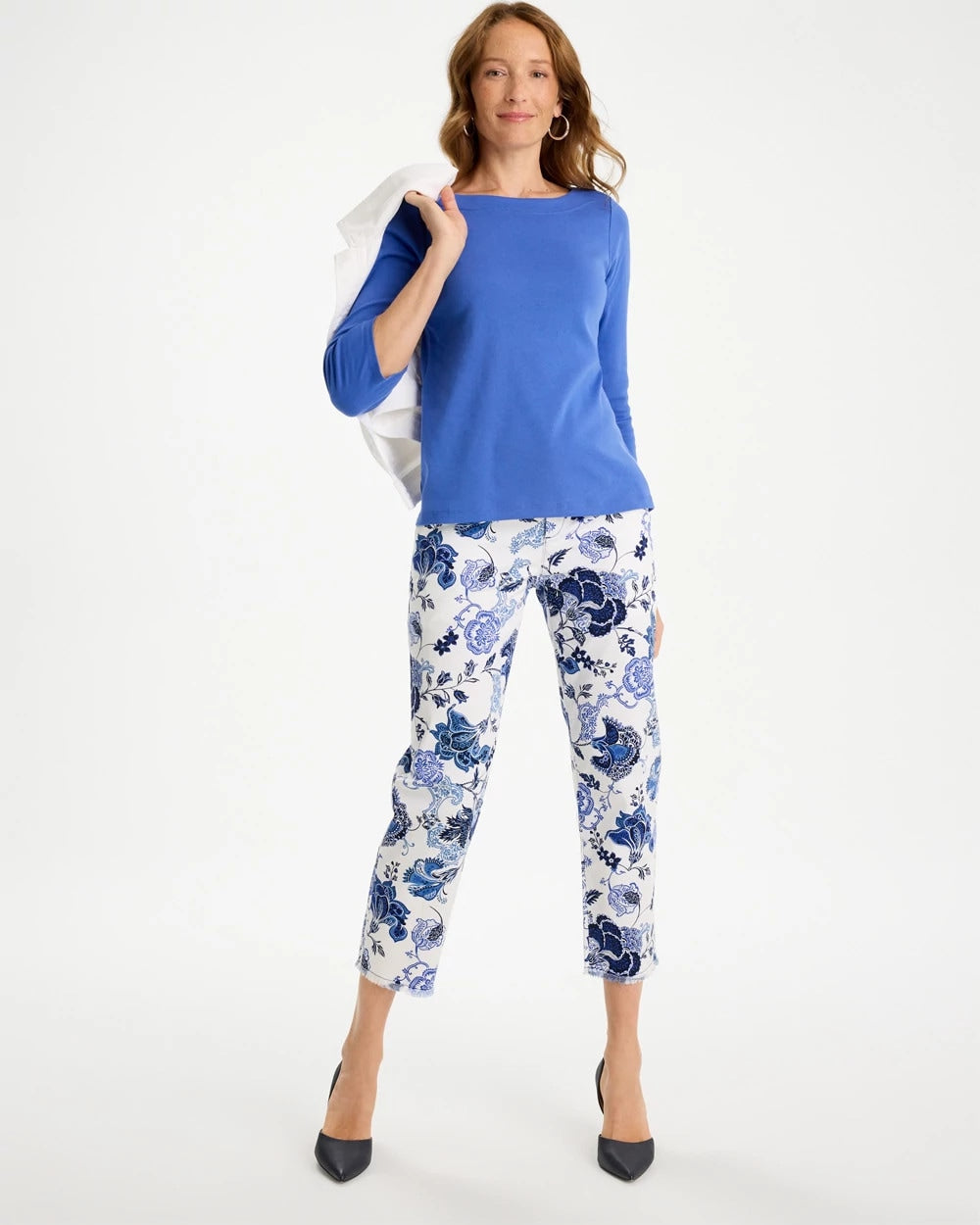 Pima 3/4 Sleeve Tee Amparo Blue - Chico's
