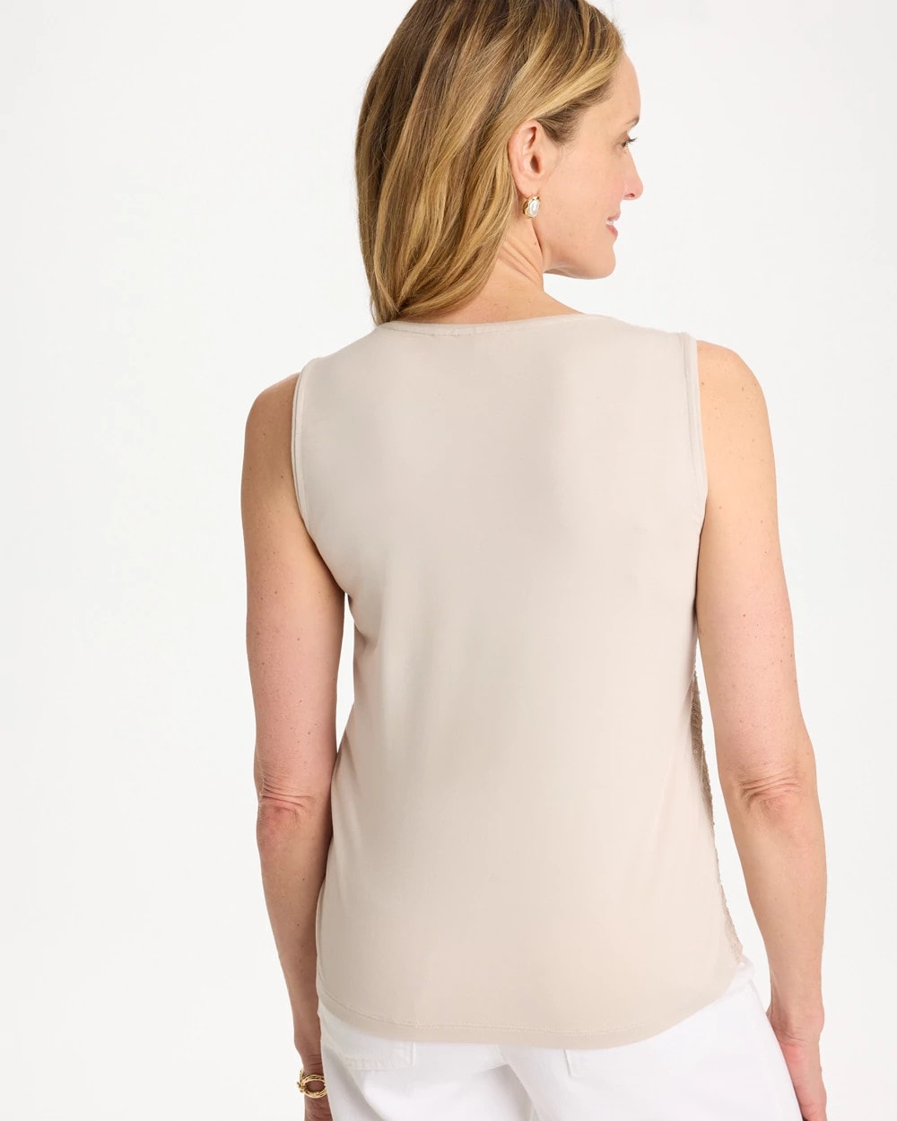 Knit Sequin Tank Smokey Taupe - Chico's