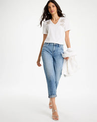 Cotton Stretch Palm Sequin Tee Alabaster - Chico's