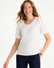 Knit 3D Sleeve Tee Alabaster - Chico's