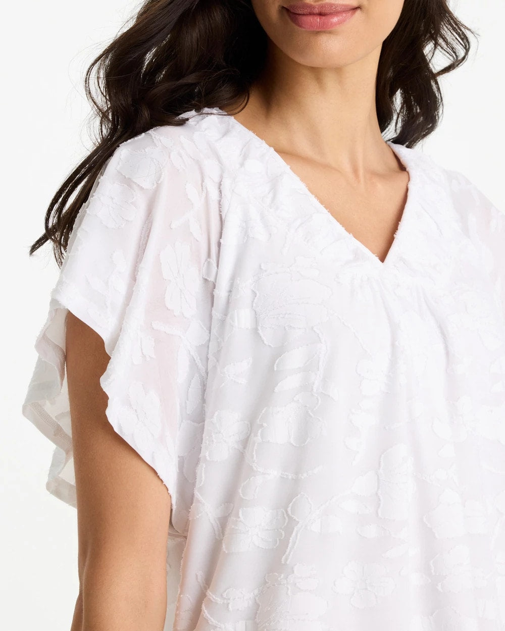 Burnout Floral Tee Alabaster - Chico's