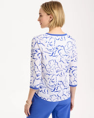 Zenergy® Slub Knit Mesh Trim Tee Amparo Blue - Chico's