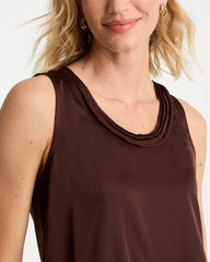 Jersey Satin Tank Top Deep Brown - Chico's