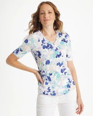 Pebbles Cotton Slub V-Neck Tee Black - Chico's