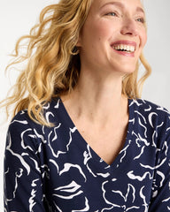 Maya Cotton Stretch 3/4 Sleeve Tee Passport Blue - Chico's