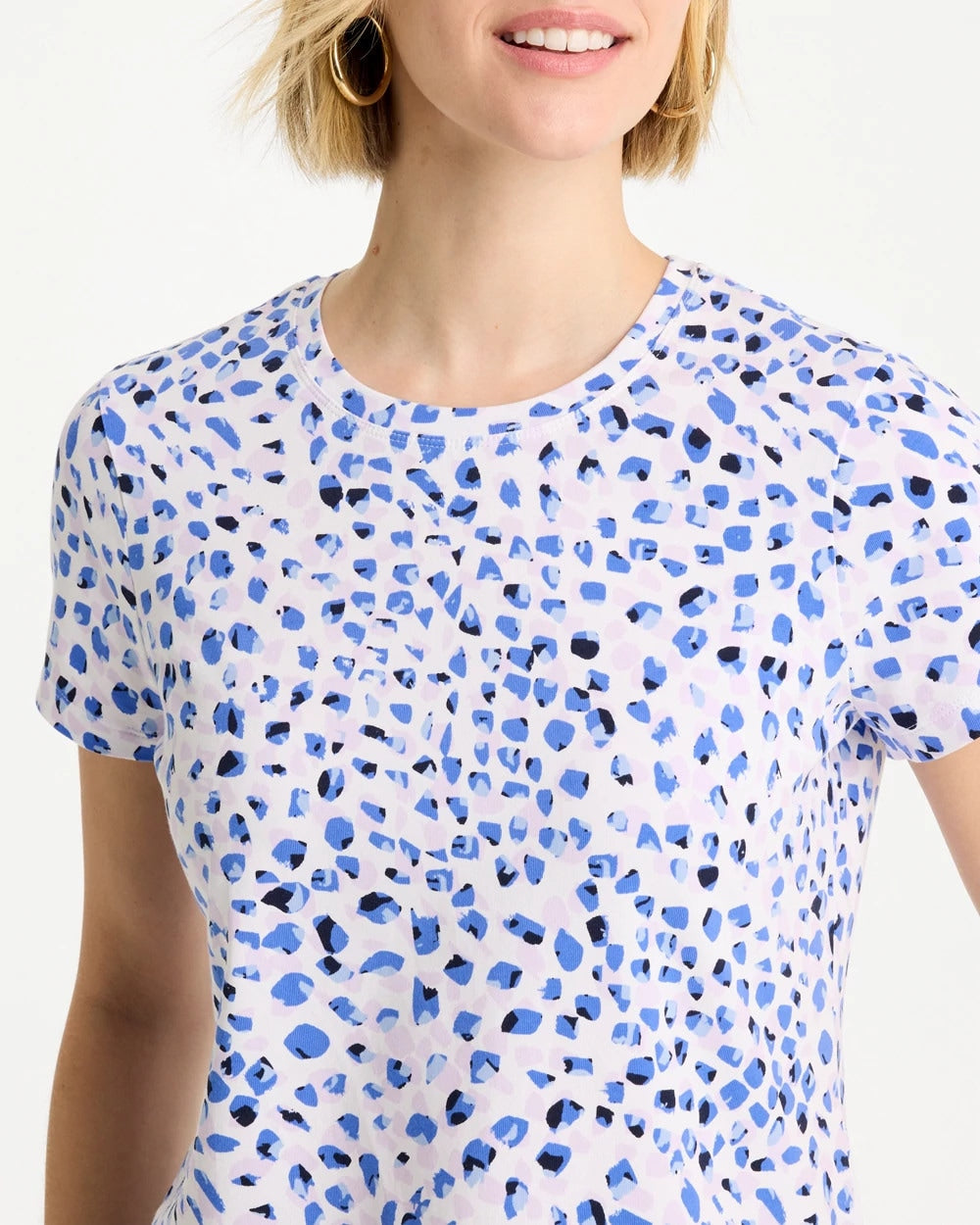 Murano Cotton Stretch Cap Sleeve Tee Amparo Blue - Chico's