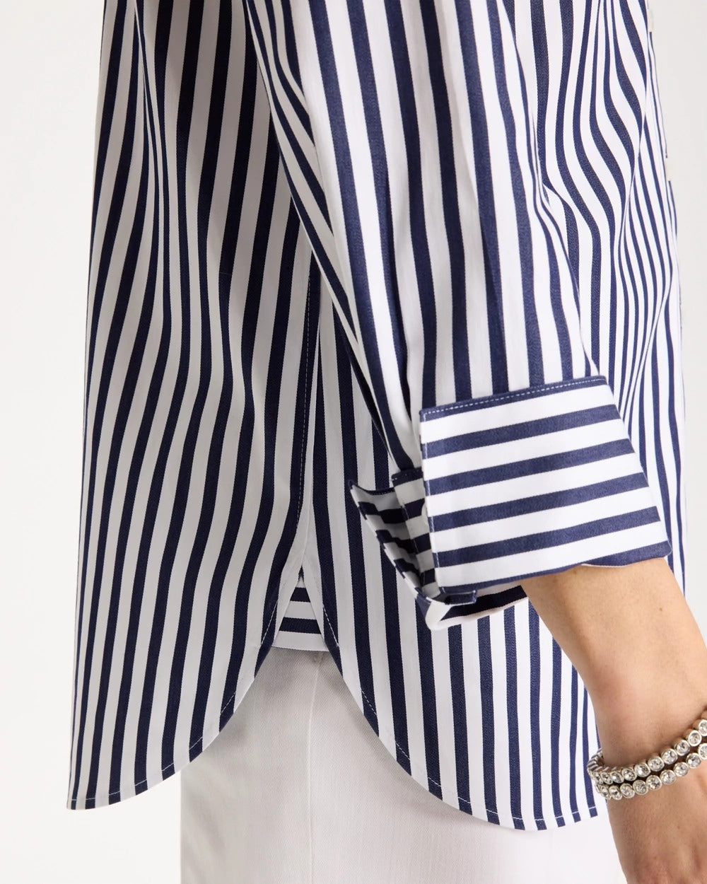 No Iron™ Stretch Striped Shirt Passport Blue - Chico's