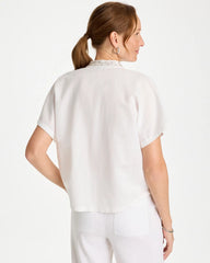 Linen Embellished Popover Top Alabaster - Chico's