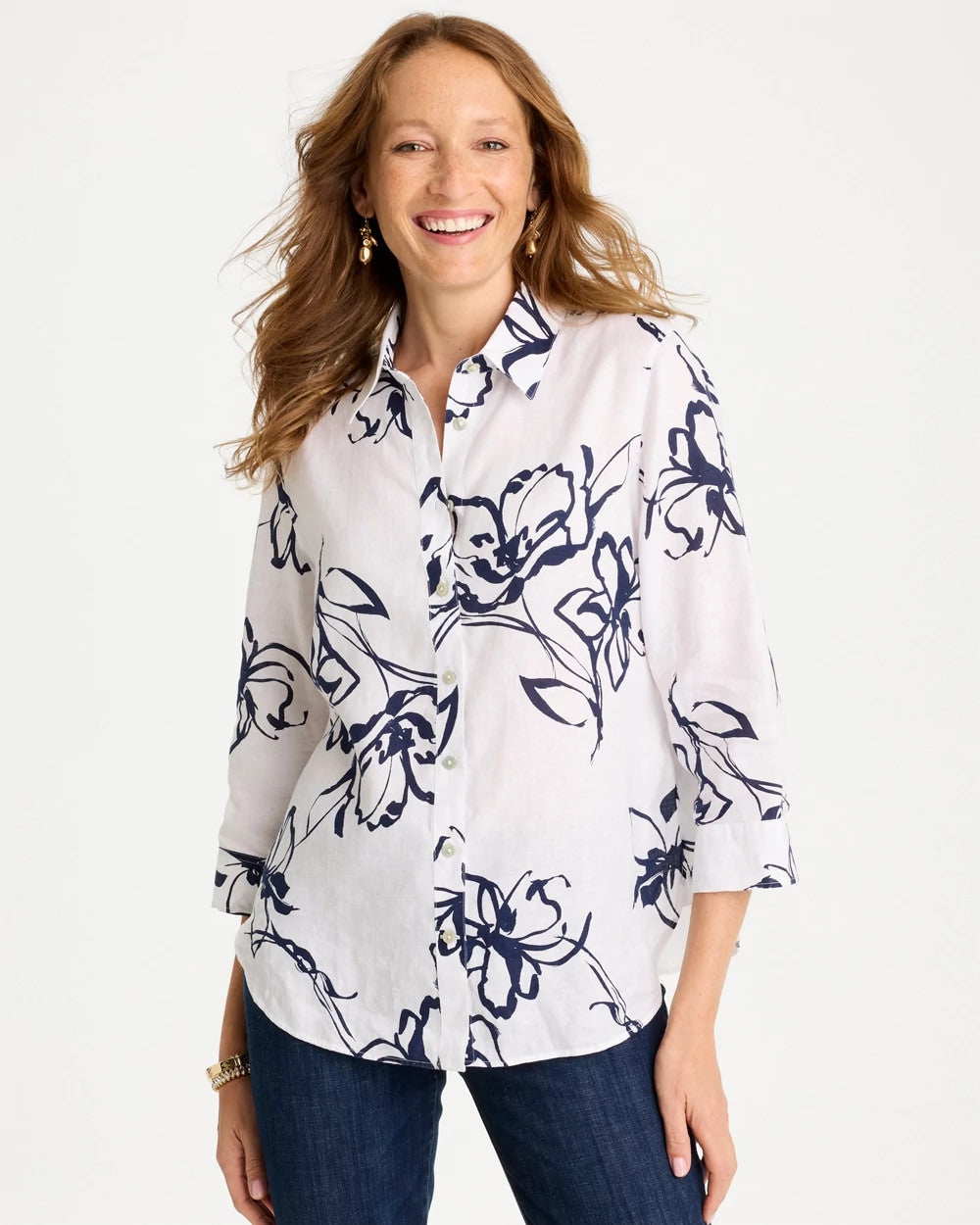 No Iron™ Linen Amalfi Shirt Passport Blue - Chico's