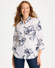 No Iron™ Linen Amalfi Shirt Passport Blue - Chico's