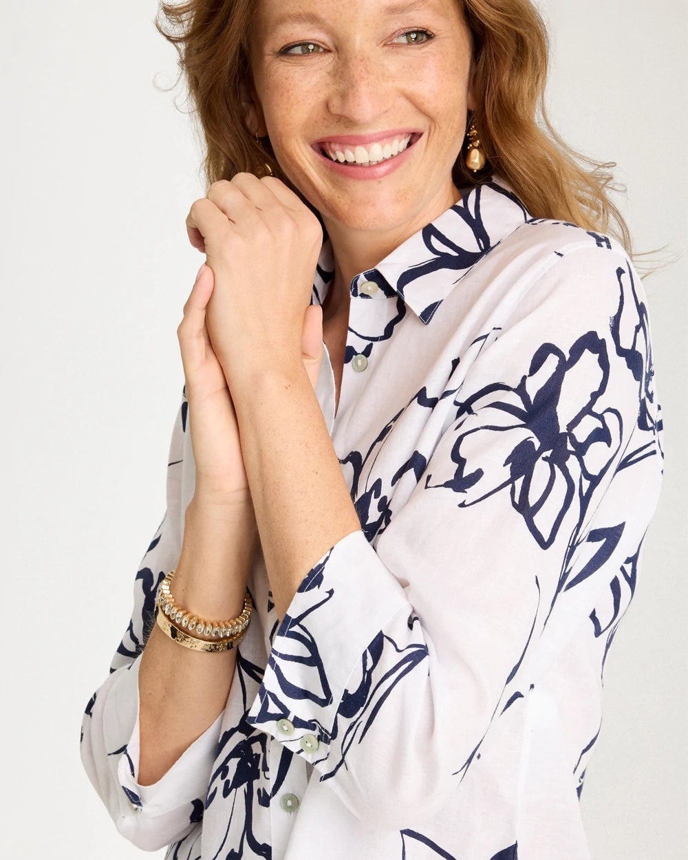 No Iron™ Linen Amalfi Shirt Passport Blue - Chico's