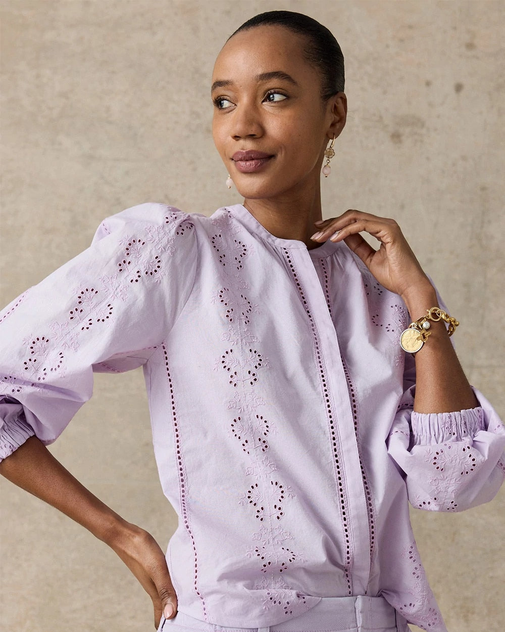 Embroidered Top Orchid Mist - Chico's