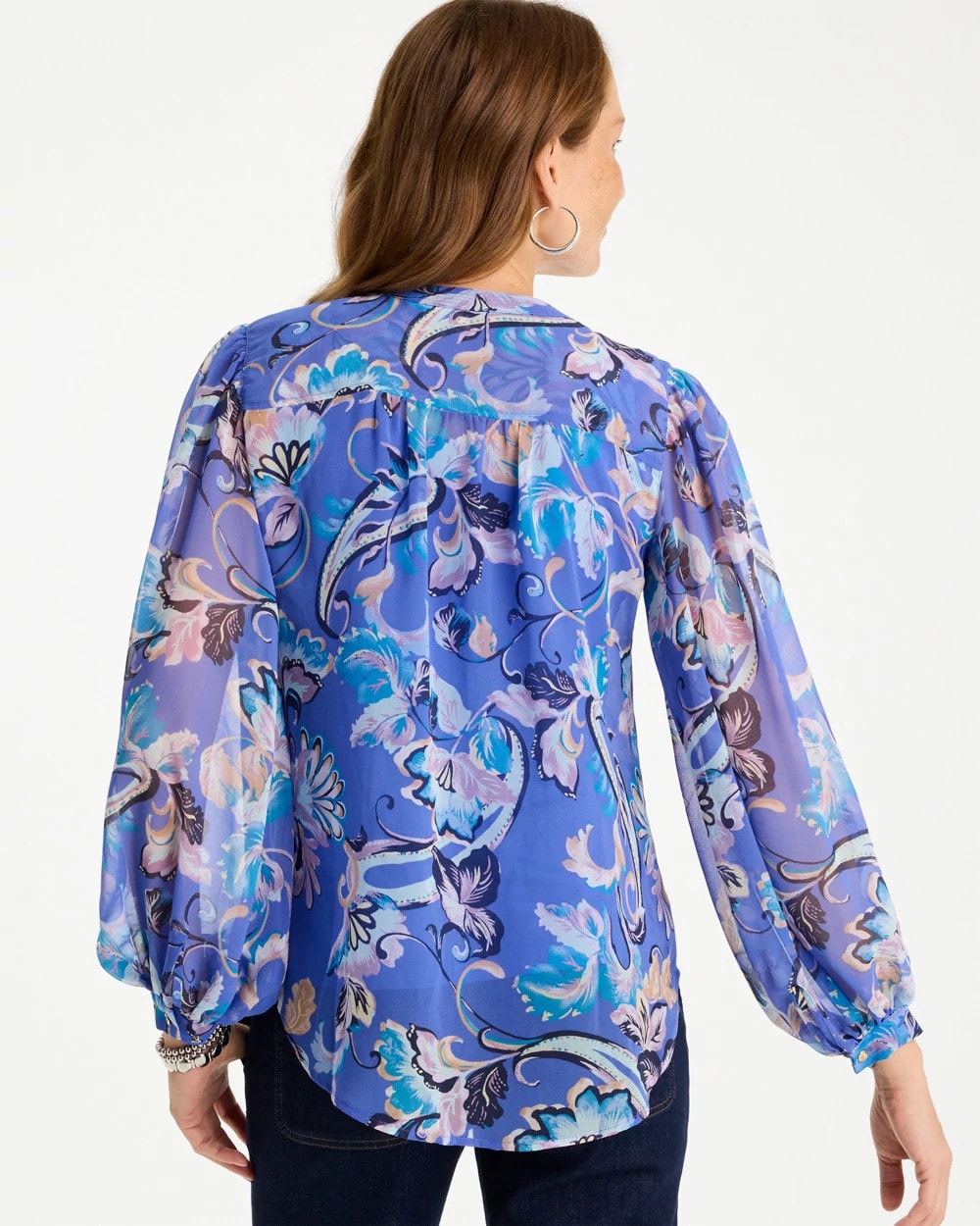 Georgette Paisley Blouse Amparo Blue - Chico's