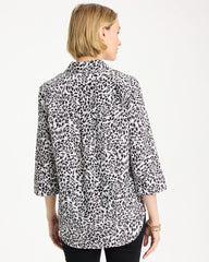 No Iron™ Stretch Printed Popover Black - Chico's