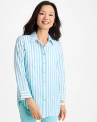 No Iron™ Linen Striped Shirt Oceano - Chico's