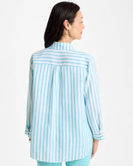 No Iron™ Linen Striped Shirt Oceano - Chico's