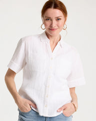 Cotton Gauze Camp Shirt Alabaster - Chico's