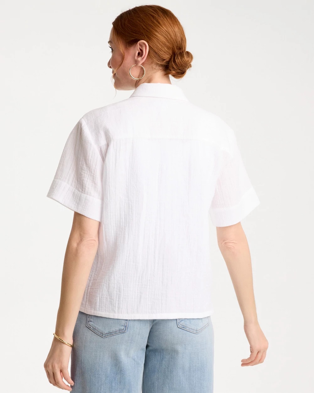 Cotton Gauze Camp Shirt Alabaster - Chico's