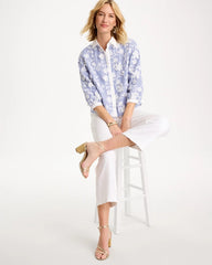 Cotton 3D Embroidered Striped Shirt Alabaster - Chico's