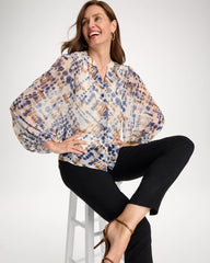 Georgette Printed Blouse Passport Blue - Chico's