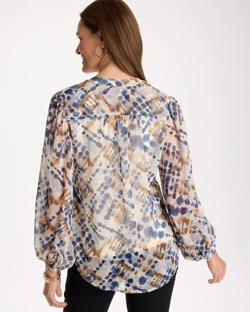 Georgette Printed Blouse Passport Blue - Chico's