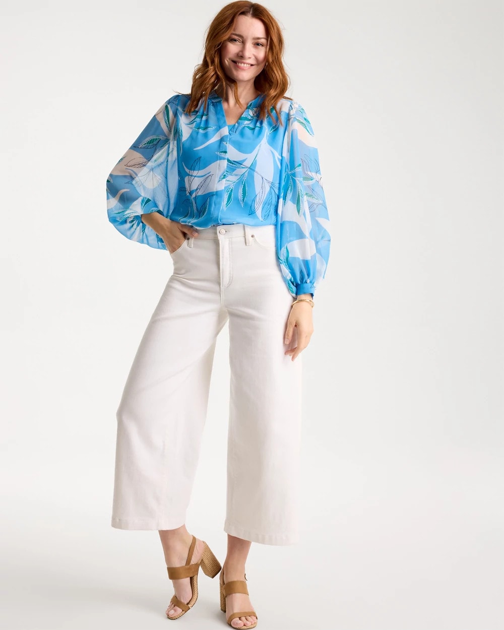 Georgette Printed Blouse Blue Tide - Chico's