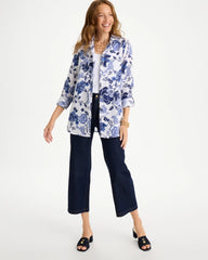 No Iron™ Linen Bloom Shirt Amparo Blue - Chico's
