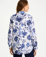 No Iron™ Linen Bloom Shirt Amparo Blue - Chico's