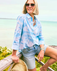 Tie-Dye No Iron Linen Shirt Blue Haven - Chico's