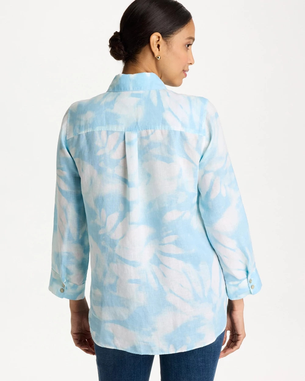 Tie-Dye No Iron Linen Shirt Blue Haven - Chico's