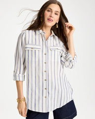 Linen-Cotton Utility Tunic Indigo - Chico's