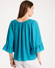 Georgette Swing Blouse Lagoon Blue - Chico's